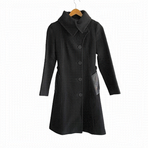 Mackage Wool Asymmetrical Winter Coat Black XS
